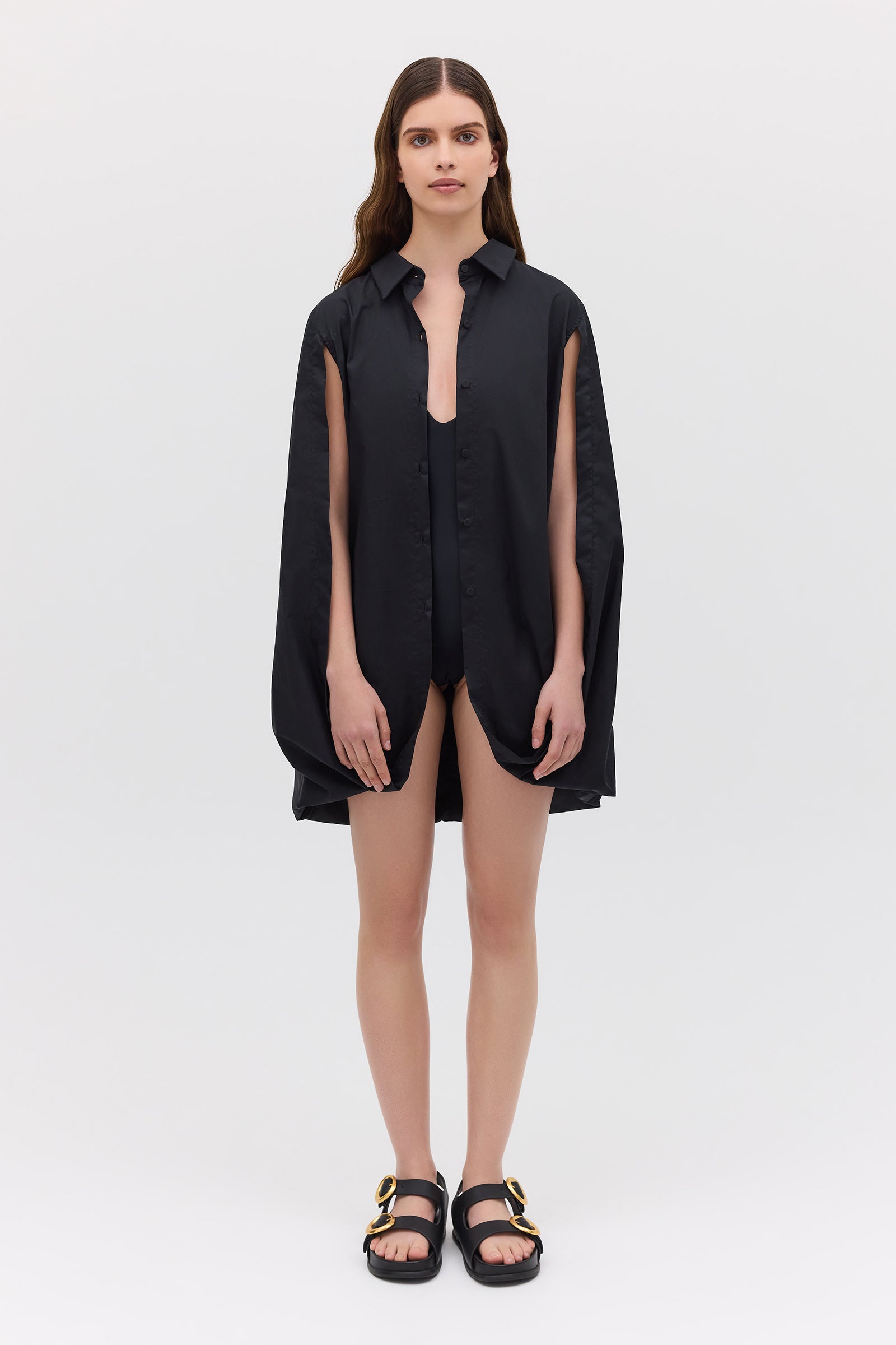 BLACK COTTON ABANDON SHIRT