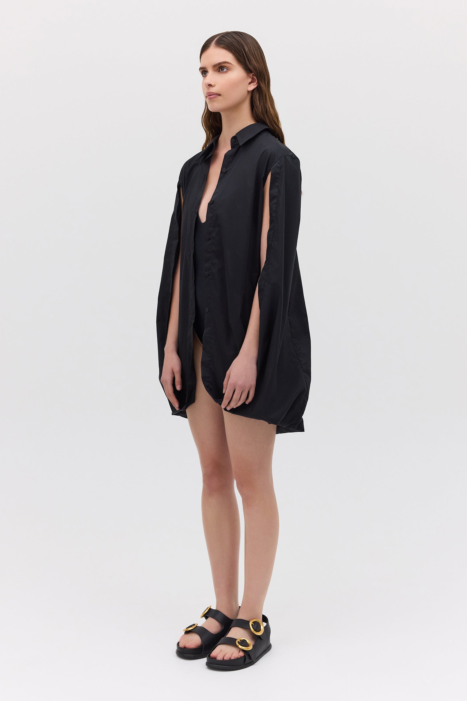 BLACK COTTON ABANDON SHIRT