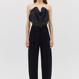 BLACK LIQUID ORGANZA TIDAL BUSTIER TOP