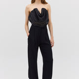BLACK LIQUID ORGANZA TIDAL BUSTIER TOP