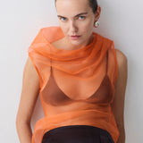 MANDARIN ORGANZA CEZANNE TOP