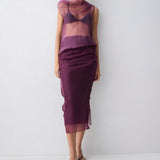 PLUM ORGANZA EMULATE SKIRT