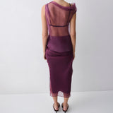 PLUM ORGANZA EMULATE SKIRT