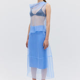 SKY ORGANZA CURVATURE SKIRT
