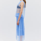 SKY ORGANZA CURVATURE SKIRT