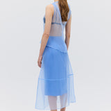 SKY ORGANZA CURVATURE SKIRT