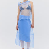 SKY ORGANZA CURVATURE SKIRT