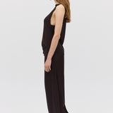 CHOCOLATE SATIN SUITING SURRENDER PANT