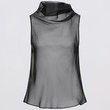 BLACK ORGANZA CEZANNE TOP