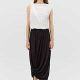 CHOCOLATE JERSEY RIPPLE SKIRT