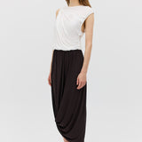 CHOCOLATE JERSEY RIPPLE SKIRT