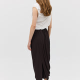 CHOCOLATE JERSEY RIPPLE SKIRT