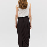 CHOCOLATE JERSEY RIPPLE SKIRT