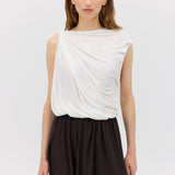 WHITE JERSEY TUMBLE TOP