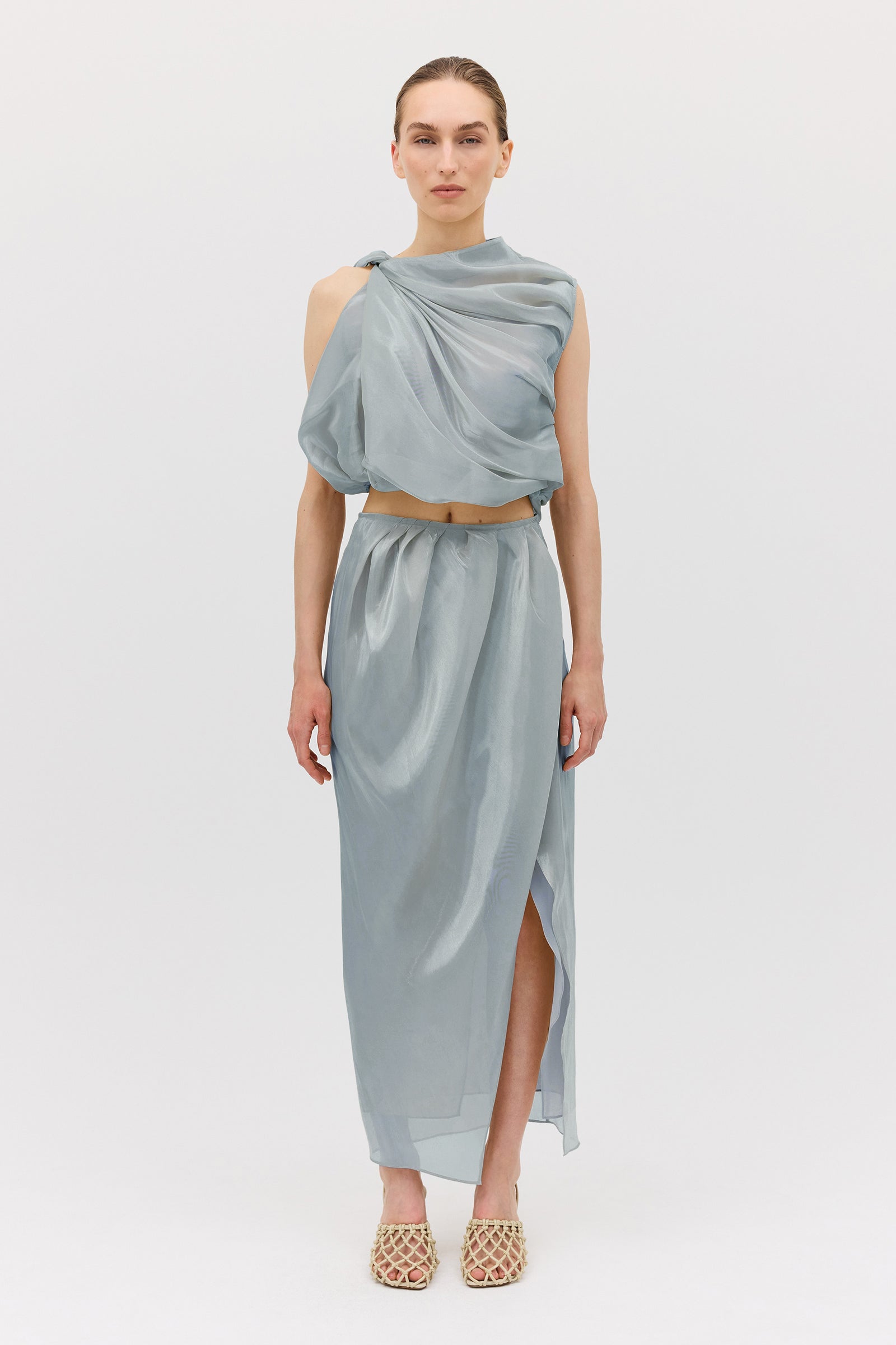 BLUE LIQUID ORGANZA DRIFT SKIRT