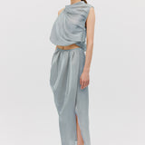 BLUE LIQUID ORGANZA DRIFT SKIRT