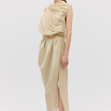 CHAMPAGNE LIQUID ORGANZA DRIFT SKIRT