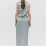 BLUE LIQUID ORGANZA DRIFT SKIRT