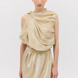 CHAMPAGNE LIQUID ORGANZA TUMBLE TOP