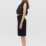 BLACK LIQUID ORGANZA TUMBLE TOP