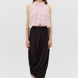 RED POLKA DOT CHIFFON EMERGE TOP