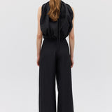 BLACK COTTON METAL EMERGE TOP