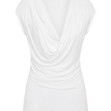 WHITE JERSEY VERSED TOP
