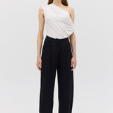 WHITE JERSEY VERSED TOP