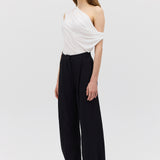 WHITE JERSEY VERSED TOP