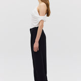 WHITE JERSEY VERSED TOP