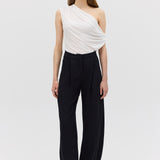 WHITE JERSEY VERSED TOP
