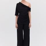 BLACK CRINKLE RAY PANT