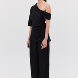 BLACK CRINKLE GALEA TOP