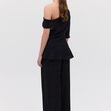 BLACK CRINKLE RAY PANT