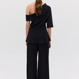 BLACK CRINKLE GALEA TOP