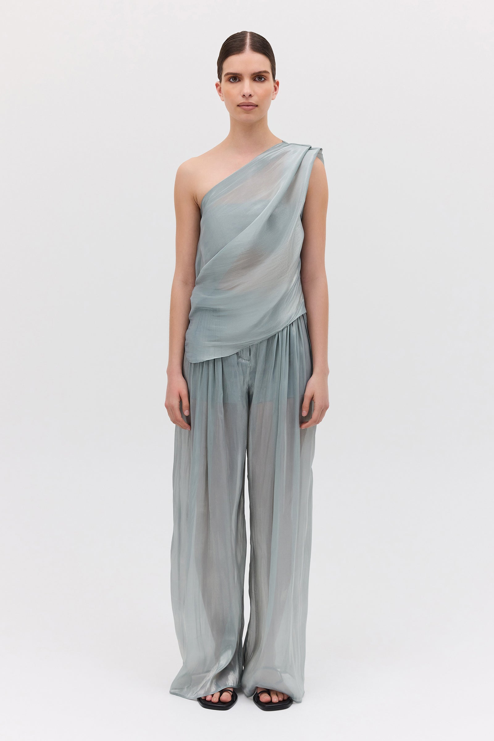 BLUE LIQUID ORGANZA ANTONIA TOP