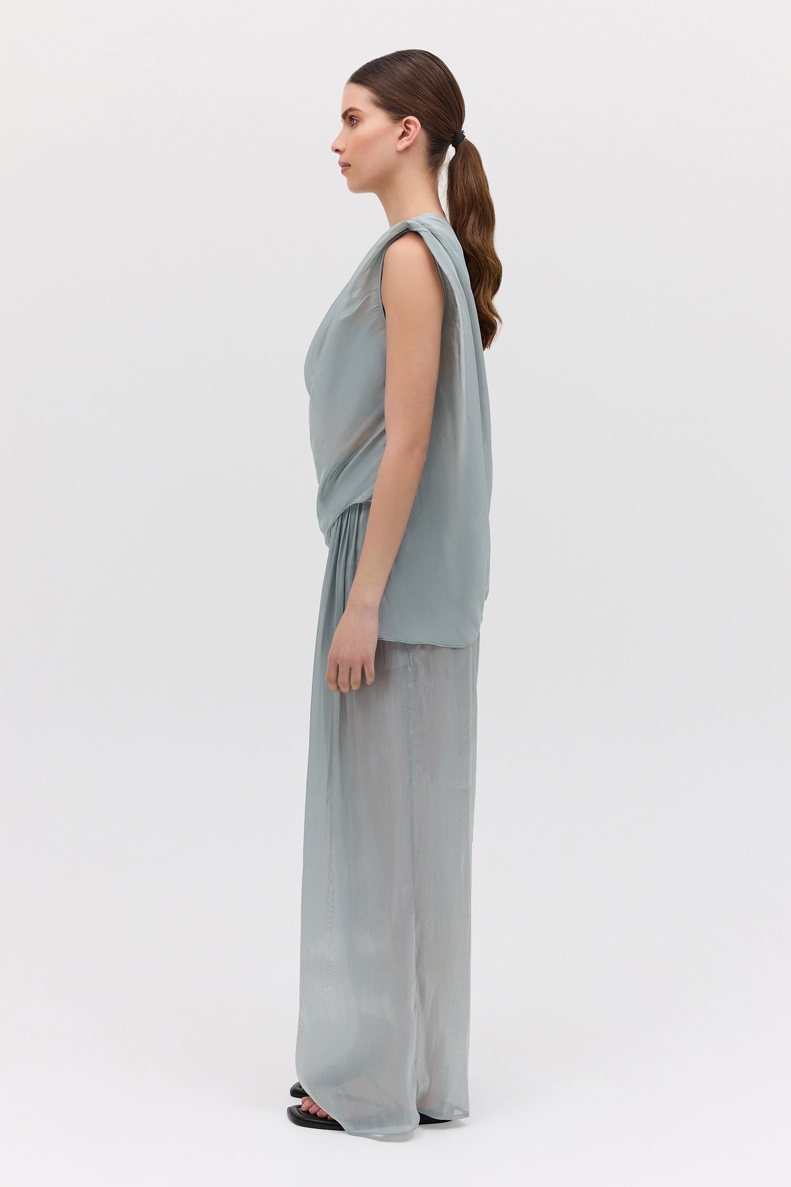 BLUE LIQUID ORGANZA ANTONIA TOP