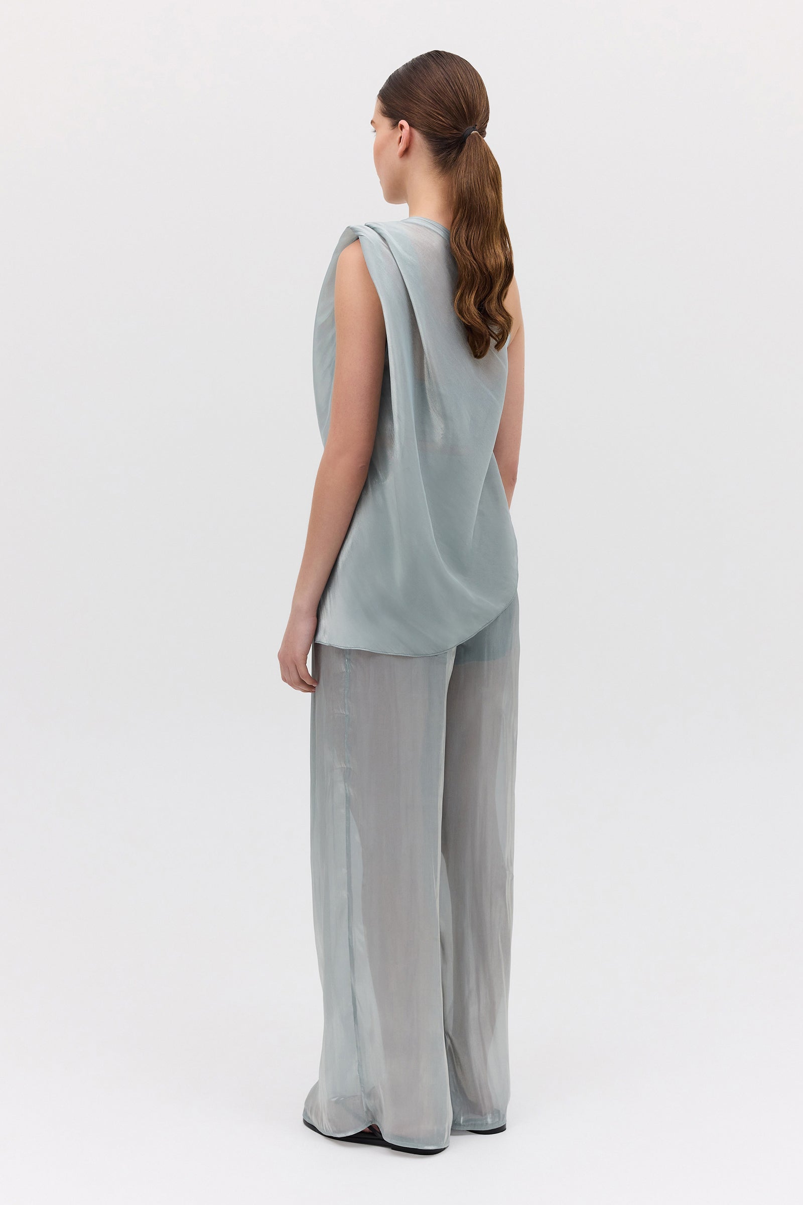 BLUE LIQUID ORGANZA ANTONIA TOP