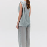 BLUE LIQUID ORGANZA PROCESSION PANT