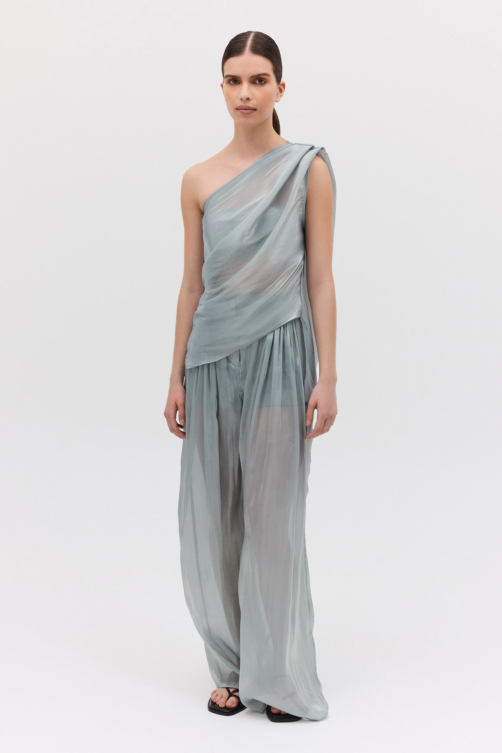 BLUE LIQUID ORGANZA ANTONIA TOP