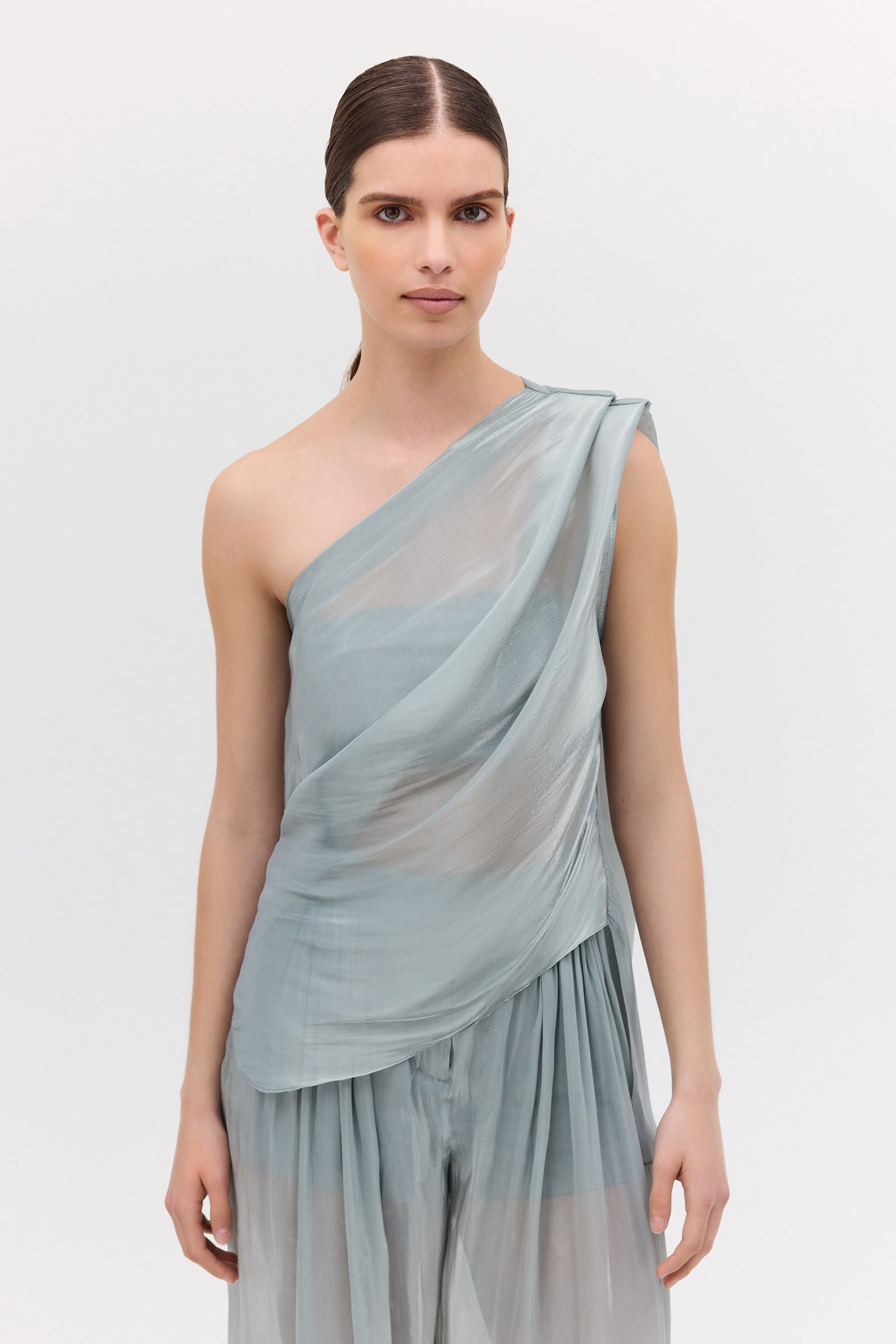 BLUE LIQUID ORGANZA ANTONIA TOP