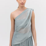 BLUE LIQUID ORGANZA ANTONIA TOP