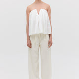 WHITE COTTON PRISM TOP