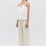 WHITE COTTON PRISM TOP