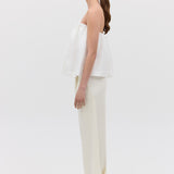 WHITE COTTON PRISM TOP