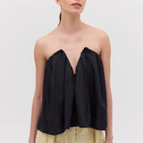 BLACK COTTON PRISM TOP