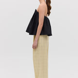 BLACK COTTON PRISM TOP