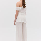 IVORY CRINKLE RAY PANT