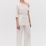 IVORY CRINKLE RAY PANT