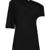 BLACK CRINKLE GALEA TOP